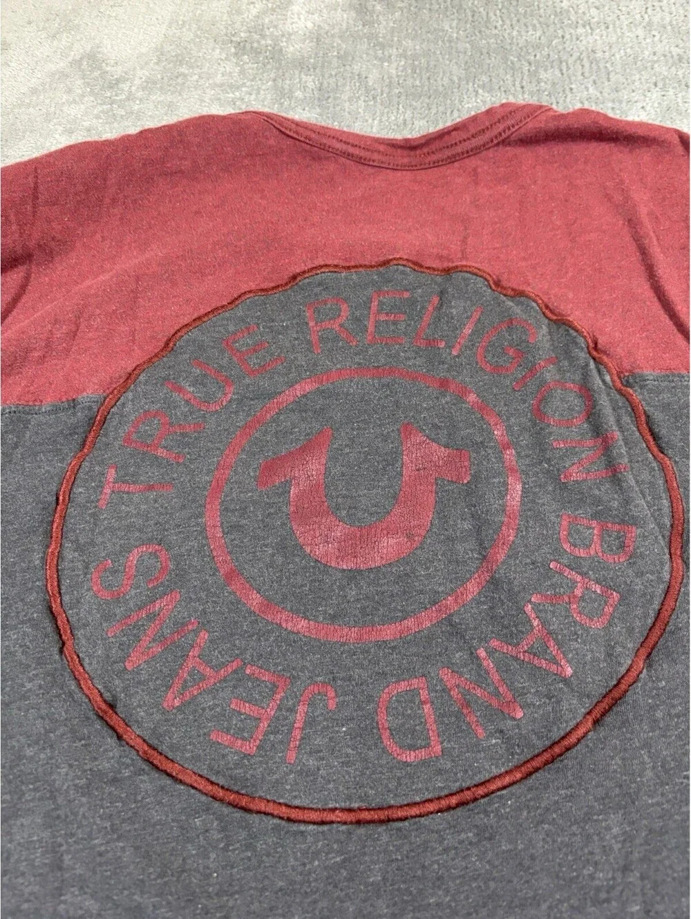 True Religion Tee Shirt Men’s Red And Grey XL Casual Comfortable